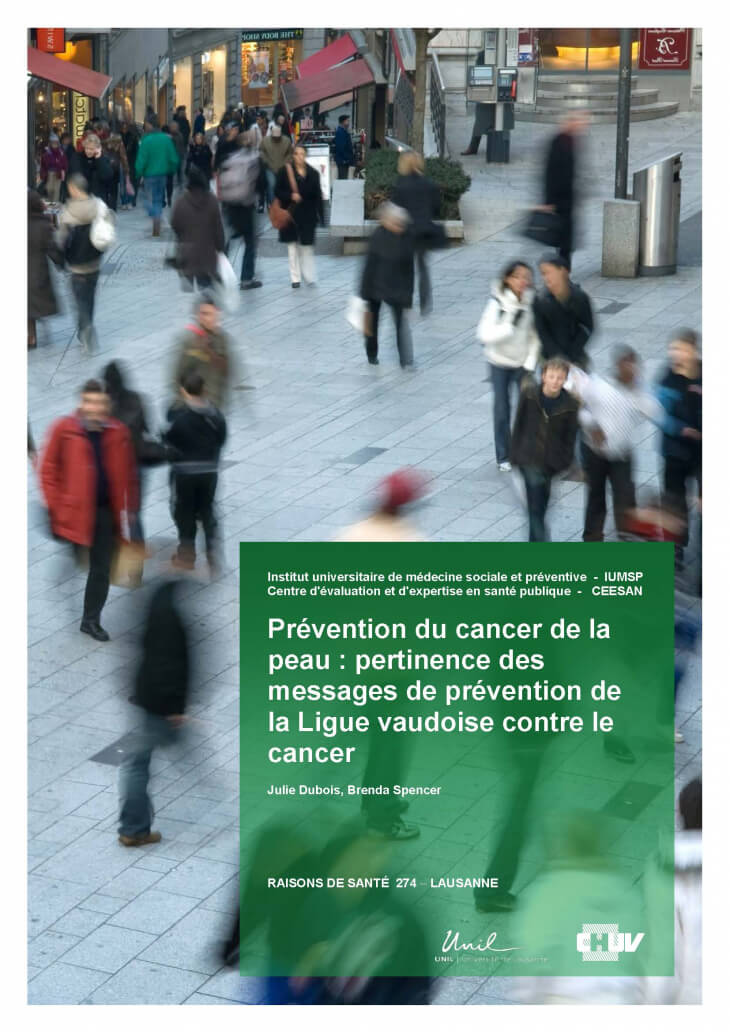 Prévention du cancer de la peau : pertinence des messages de prévention de la Ligue vaudoise contre le cancer