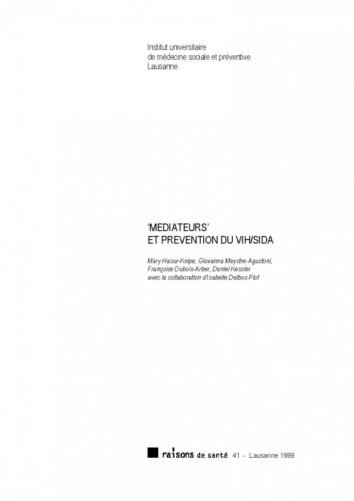 "Médiateurs" et prévention VIH/sida