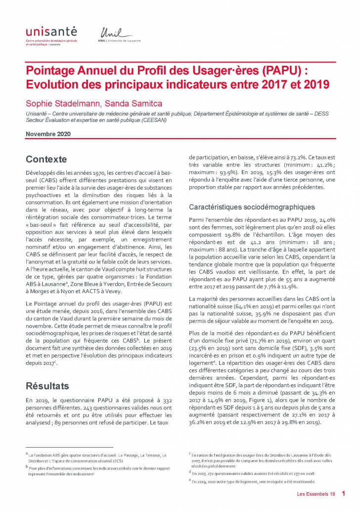 Page de titre du Raison de santé - les essentiel 19