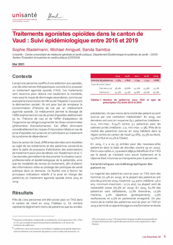 Page de titre du Raison de santé - les essentiel 29