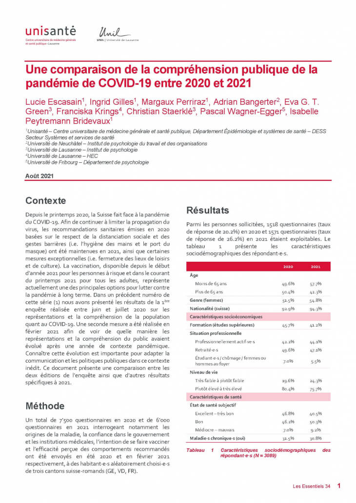 Page de titre du Raison de santé - les essentiel 34