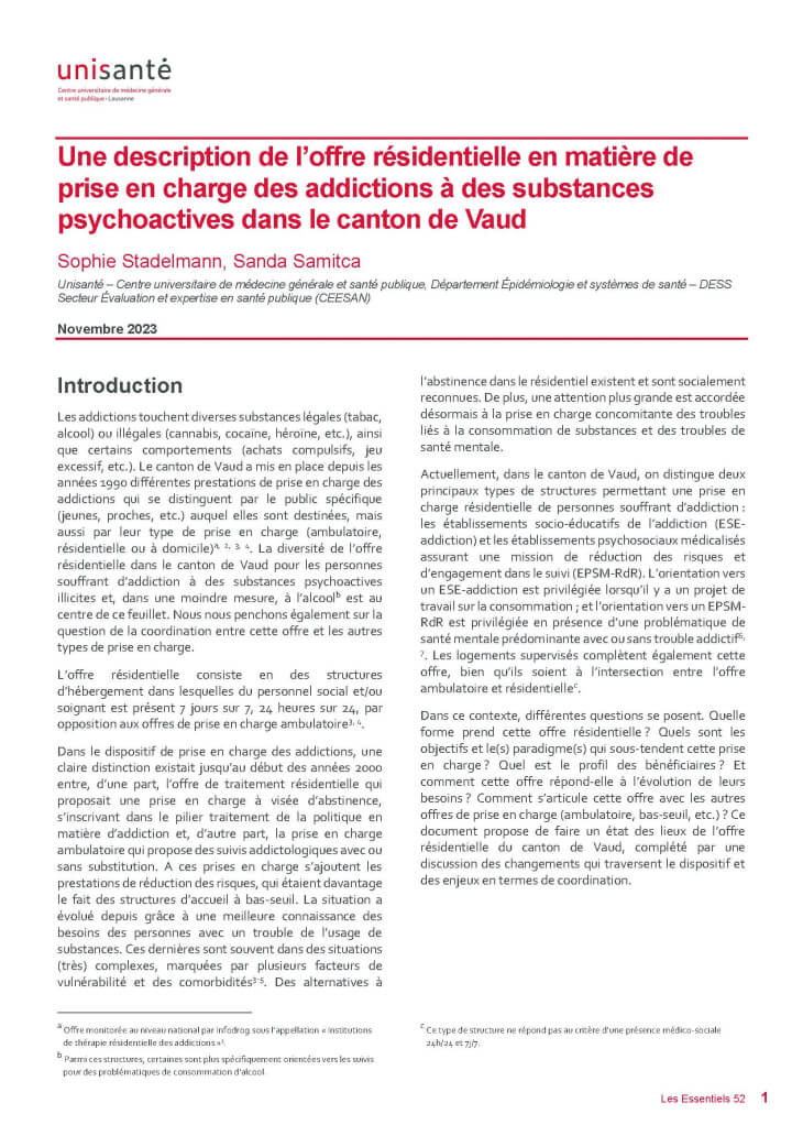 Page de titre du Raison de santé : les essentiels 52