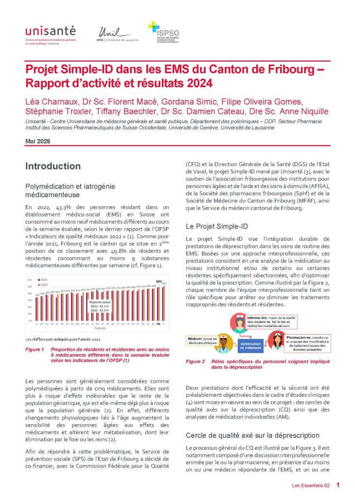 Page de titre du Raison de santé : les essentiels 62