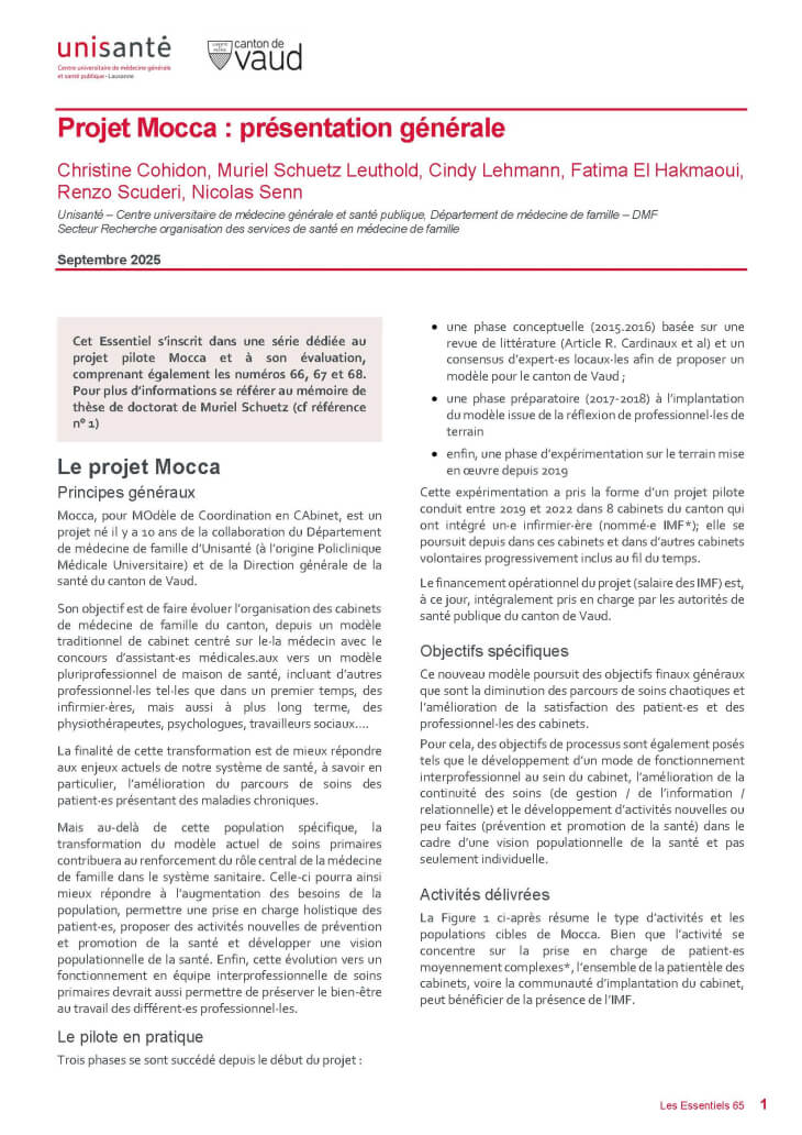 Page de titre du Raison de santé : les essentiels 65