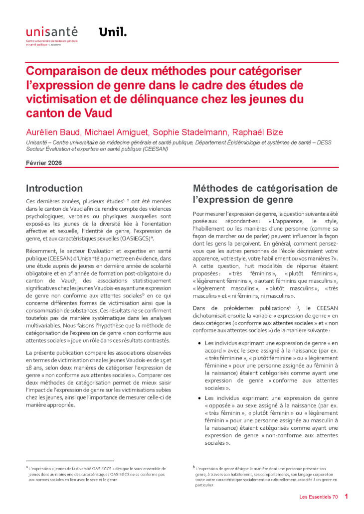 Page de titre du Raison de santé : les essentiels 70