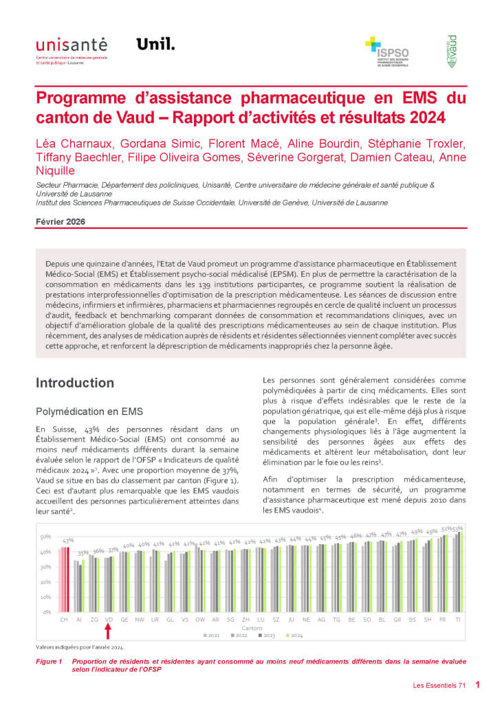 Page de titre du Raison de santé : les essentiels 71