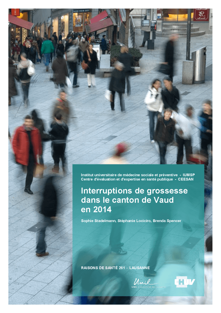 Interruptions de grossesse dans le canton de Vaud en 2014