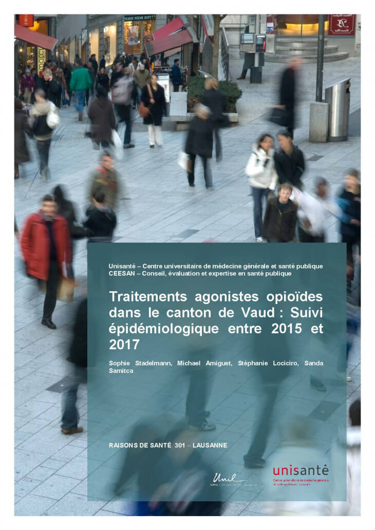 Traitements agonistes opioïdes dans le canton de Vaud : Suivi épidémiologique entre 2015 et 2017