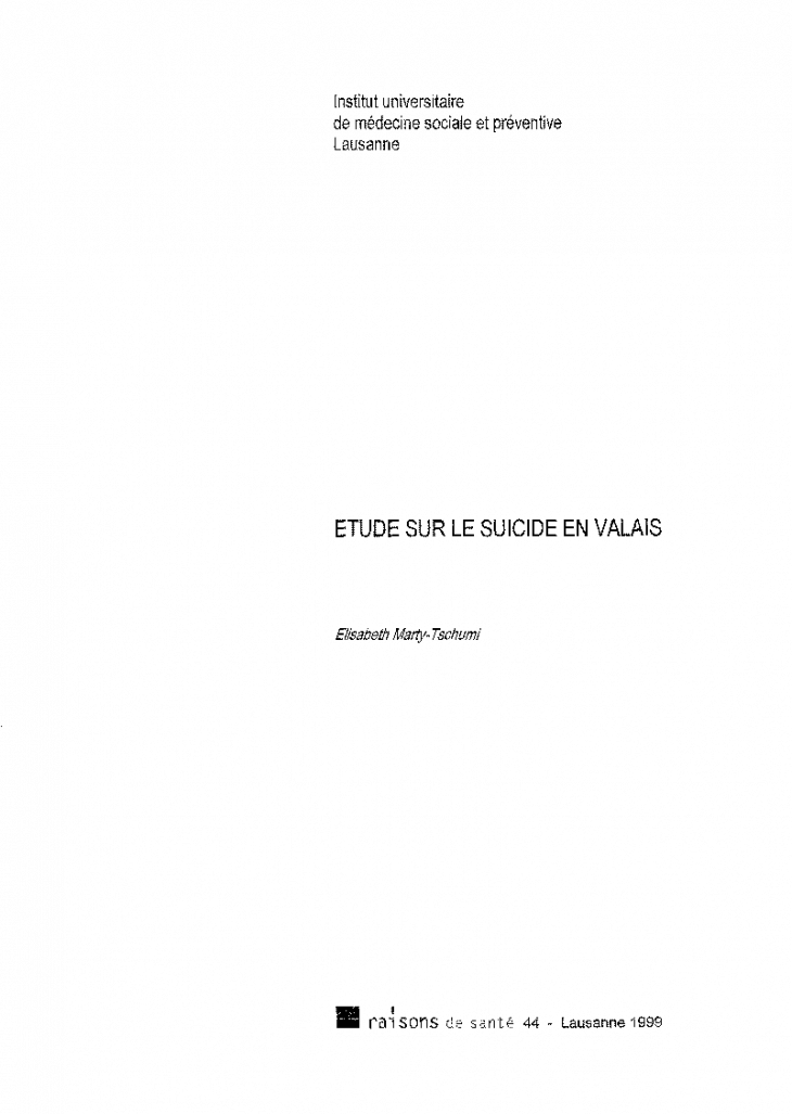 Etude sur le suicide en Valais