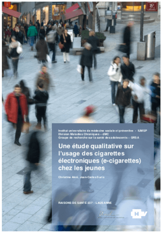 Une tude qualitative sur l'usage des cigarettes lectroniques (e-cigarettes)  chez les jeunes | Unisant