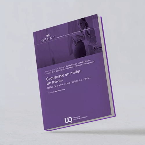 couverture d'un livre violet intitulé "grossesse au travail"