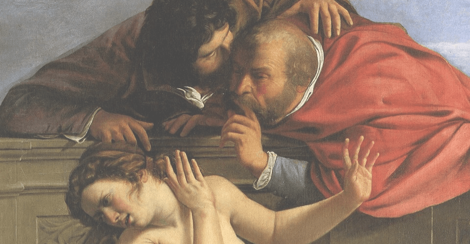 Artemisia Gentileschi, Suzanne et les vieillards (détail), vers 1610. Pommersfelden, Schloss Weißenstein, collection Schönborn