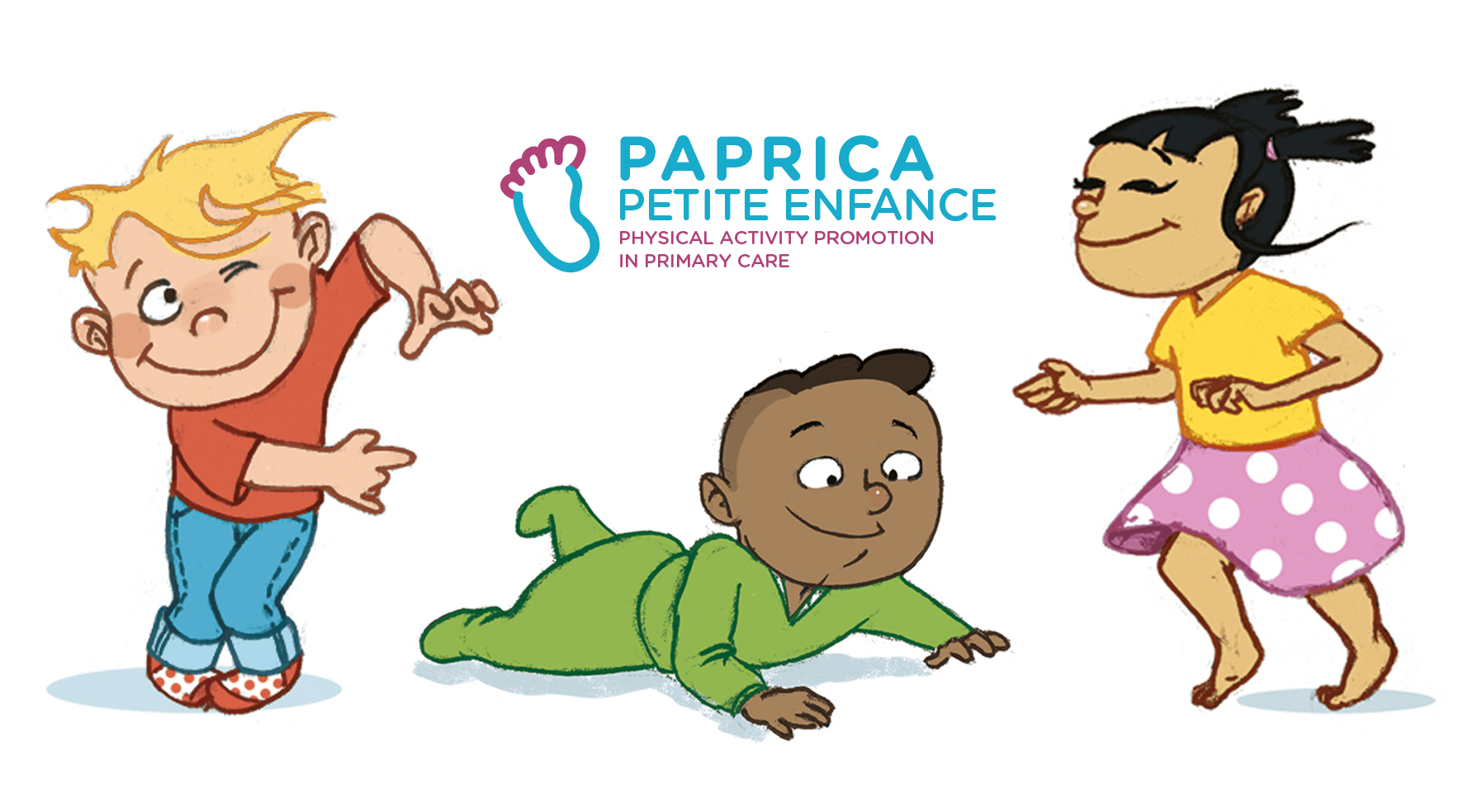 dessin d'enfants en bas âge qui font une activité physique