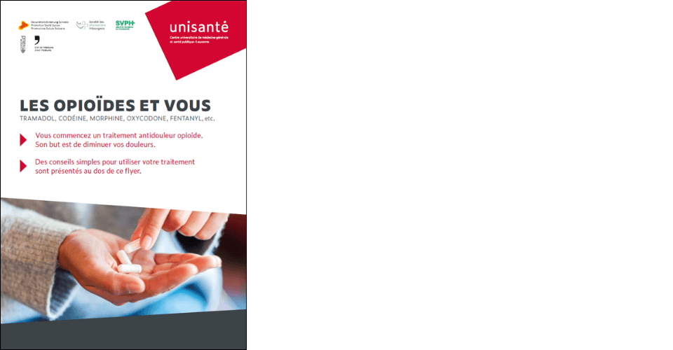 Flyer de prévention - Unisanté - 2024 - Les opioïdes et vous - Au début d'un traitement par des analgésiques opioïdes
