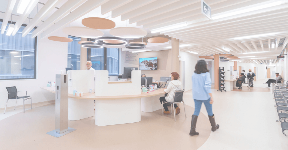 desk d'accueil à Unisanté - Biopôle