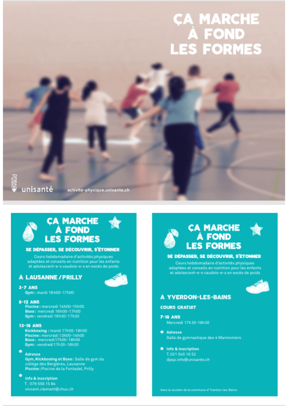 Flyer du programme d'activité physique A DISPO d'Unisanté