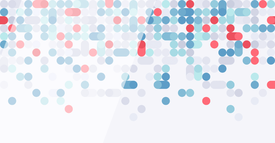 Illustration abstraite de motifs circulaires et rectangulaires de différentes couleurs, symbolisant des connexions et des interactions variées.
